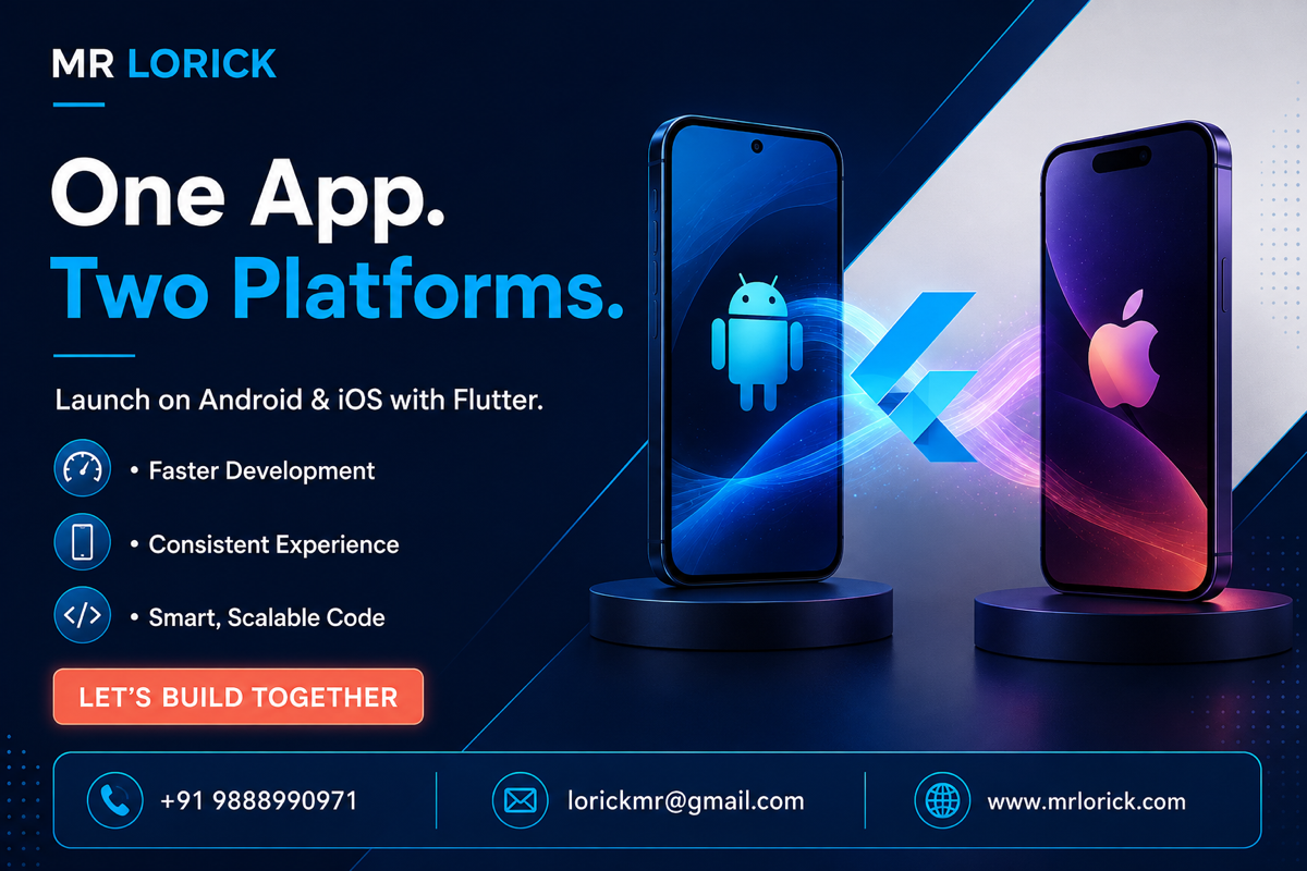 Poster for One app, two platforms: why we build with Flutter